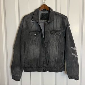 ZARA Oversized Distressed Denim Jacket